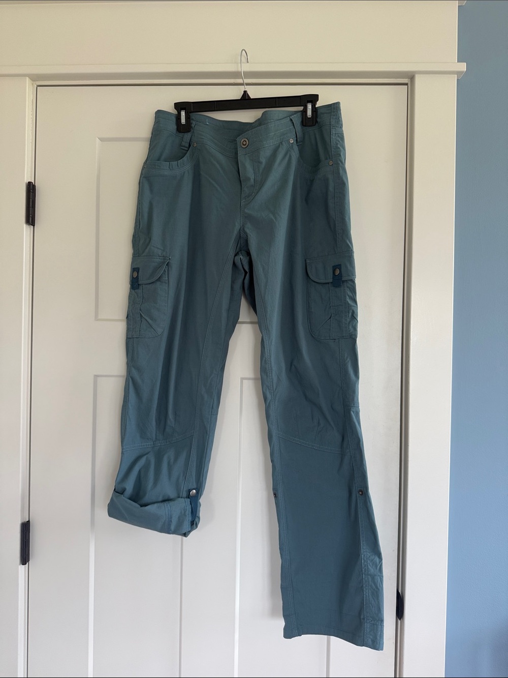 Kuhl Women's Freeflex Roll-Up Pants in a shade of  Rainstorm Blue